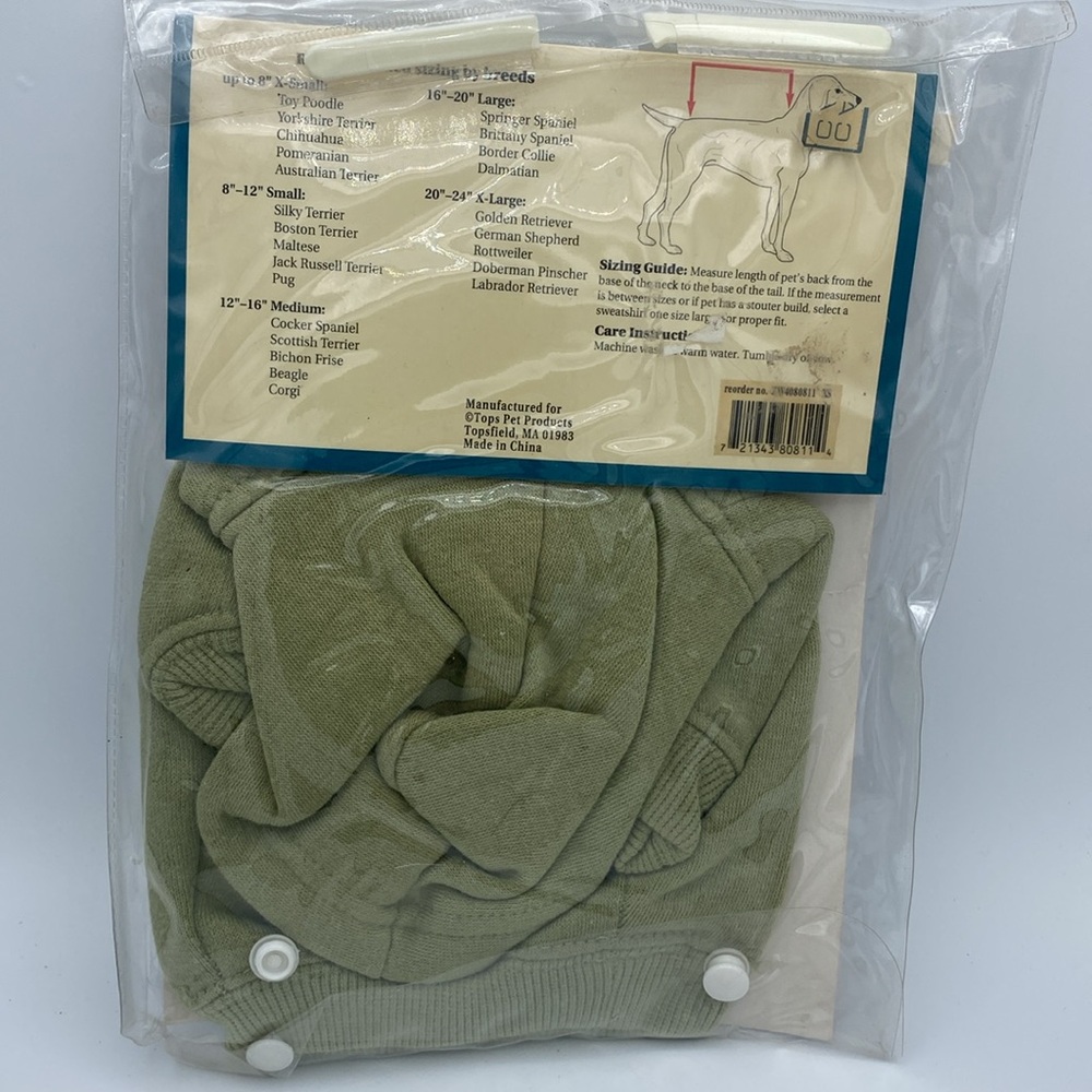 Canine Casual pet dog green hooded basketball sweatshirt sz XS - Picture 5 of 8